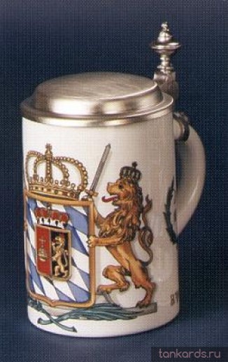 Кружка с плоской крышкой с изображением герба Королевства Бавария 1806 года