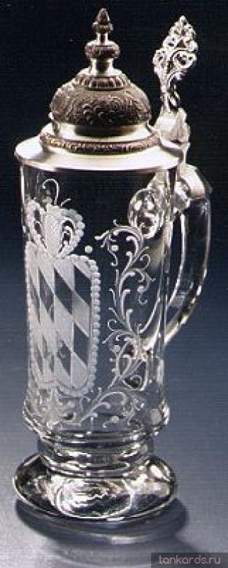 Пивная кружка из хрусталя с гравировкой герба Баварии
