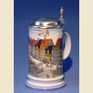 Пивная кружка с красочным изображением рынка Мюнхена