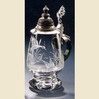 Стеклянная пивная кружка с крышкой в форме бокала с изображением дикой утки